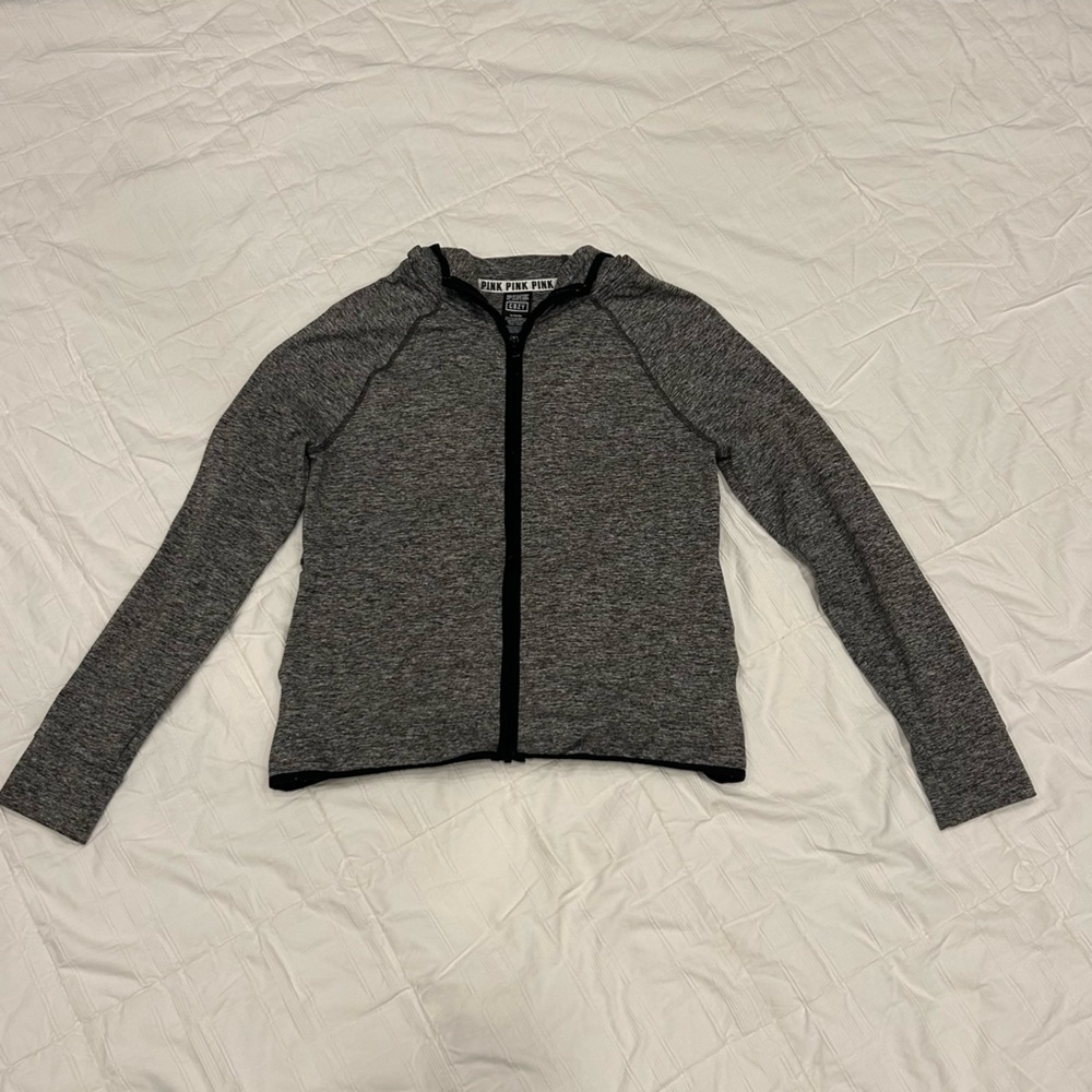 PINK Victoria's Secret Gray Zip-Up Hoodie